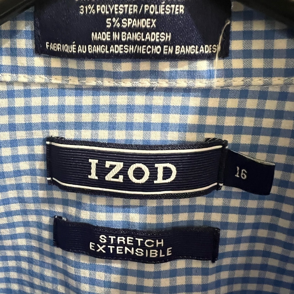 IZOD Boys Blue & White Button Down Dress Skirt 16 - Picture 2 of 4